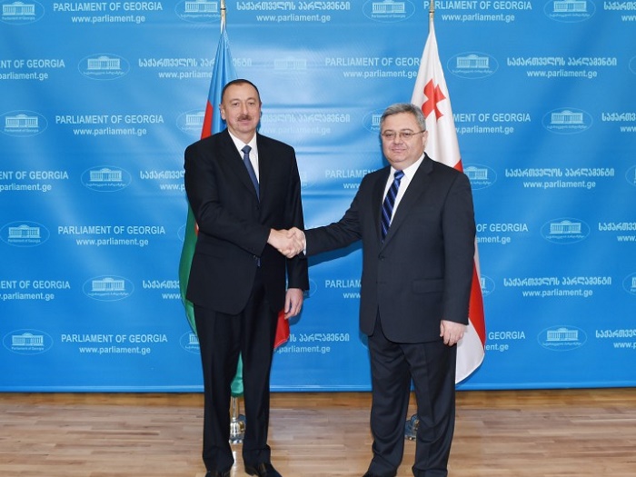 President Ilham Aliyev met with the Chairman of the Georgian Parliament