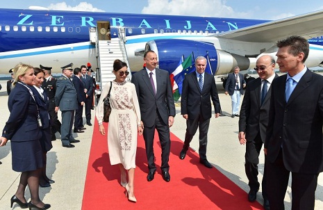 President Ilham Aliyev, his spouse arrived in Italy on a working visit - PHOTOS