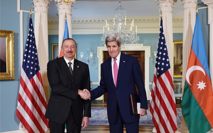 President Ilham Aliyev meets with US Secretary of State John Kerry - PHOTOS, VIDEO