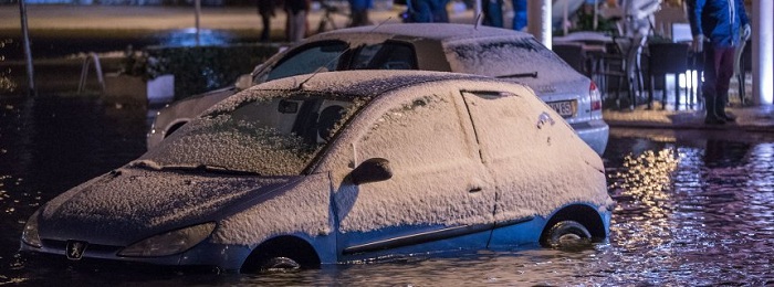 Dutzende Verkehrsunfälle - Wetterdienst warnt vor Wintergewittern