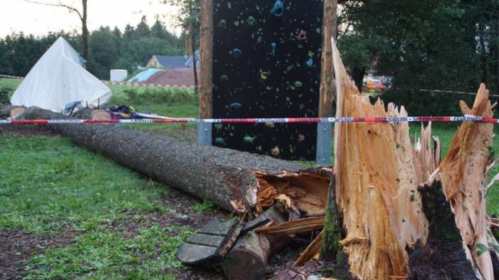 Baum stürzt auf Jugendzeltlager - ein Toter