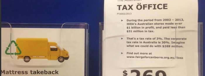 Australische Aktivisten protestieren gegen Ikeas Steuerpraxis