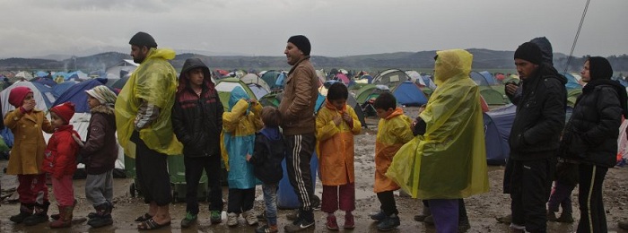 Flüchtlingslager Idomeni versinkt im Schlamm