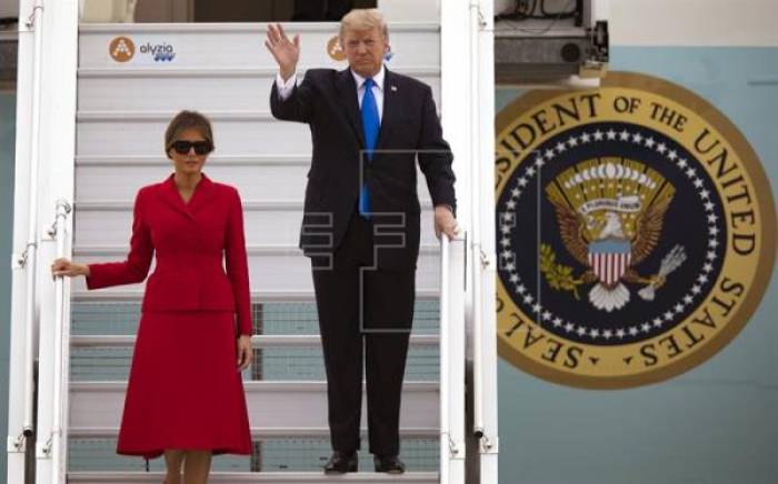 Trump aterriza en París para encontrarse con Macron y asistir al 14 de julio