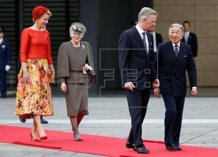 Los emperadores de Japón reciben a los reyes de Bélgica
