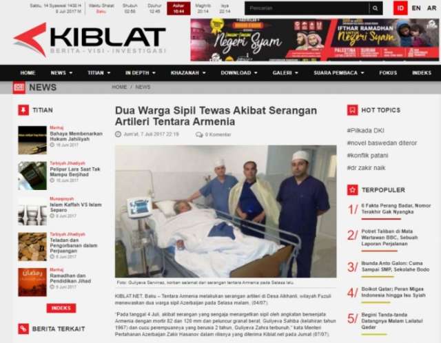 Indonesian press publishes articles condemning Armenian aggressive policy