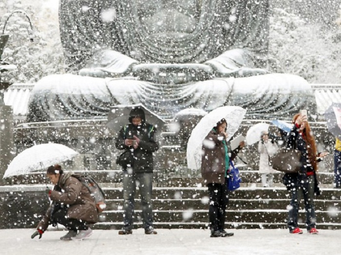 Früher Schnee in Tokio