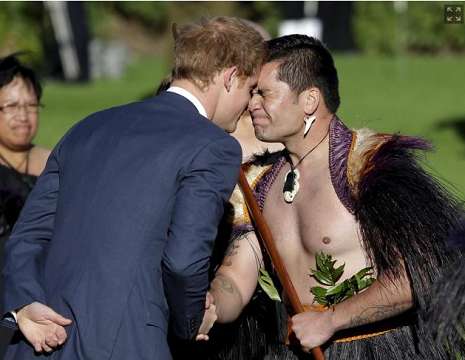 Prince Harry rubs noses with Maori warrior to kick off New Zealand visit 