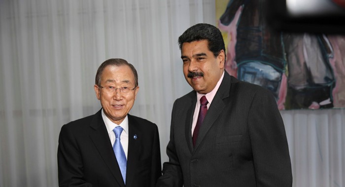 Maduro reitera a Ban Ki-moon su interés en resolver controversia con Guyana 