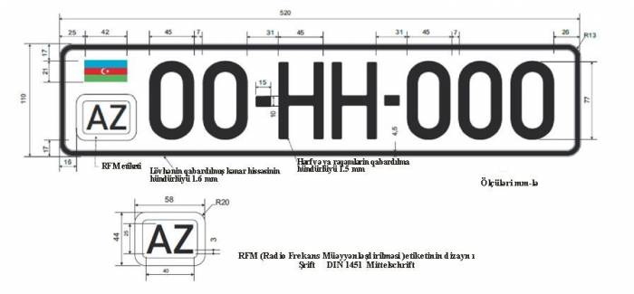 Avtomobil nömrələrinin standartı açıqlanıb - Fotolar