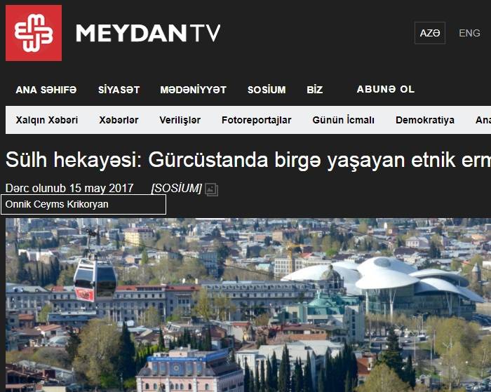 Relación entre "Meydan TV" y Krikorian-HECHOS