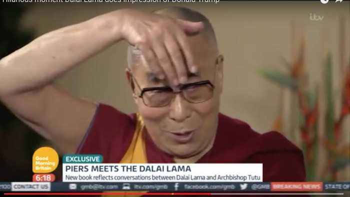 El Dalai Lama parodia a Donald Trump