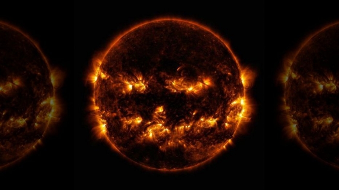 Stunning NASA image reveals 'jack-o-lantern' Sun