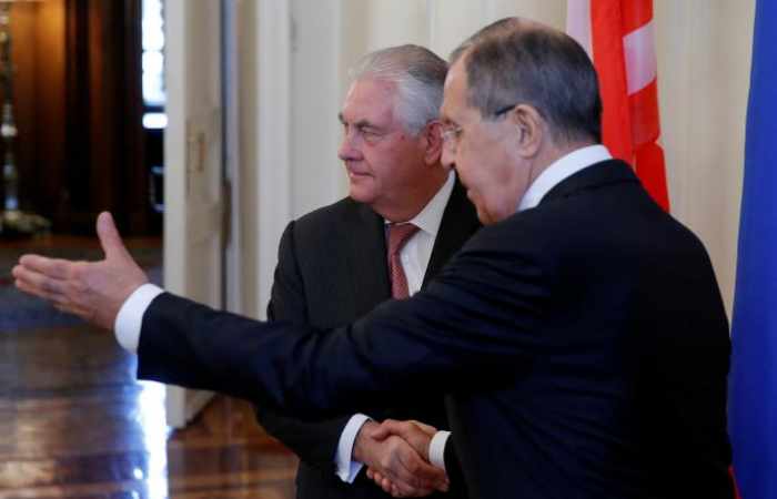 Russian FM Lavrov holds joint presser with Tillerson