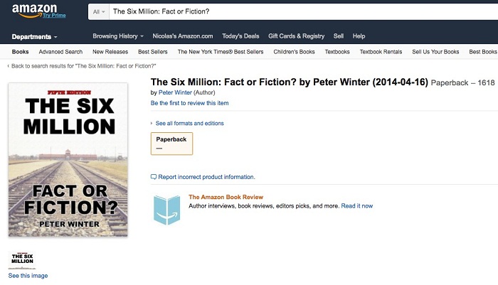 Amazon supprime des dizaines d`ouvrages négationnistes