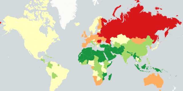 How much alcohol people drink around the world, mapped