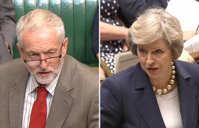 UK election rivals May and Corbyn set out opposing EU 'no deal' stances