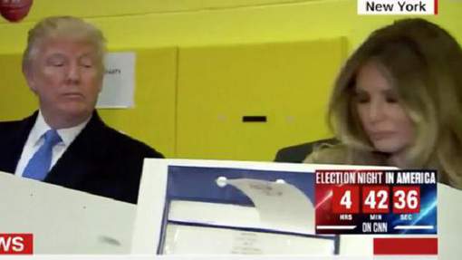 Quand Donald s`assure que Melania a bien voté pour lui