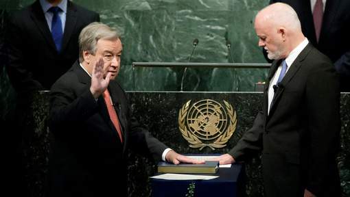Antonio Guterres a prêté serment comme prochain patron de l`ONU