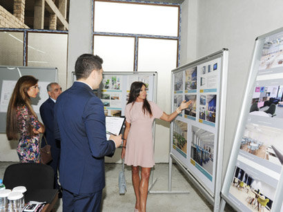 Azerbaijan`s First Lady Mehriban Aliyeva inspects reconstruction work at secondary school No 23 in Baku