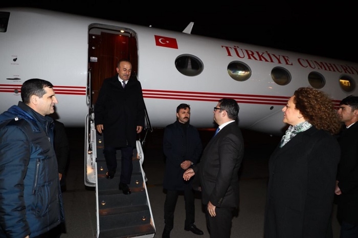 Turkish FM arrives in Baku