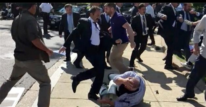Two detained over brawl during Erdogan’s US visit: Police
