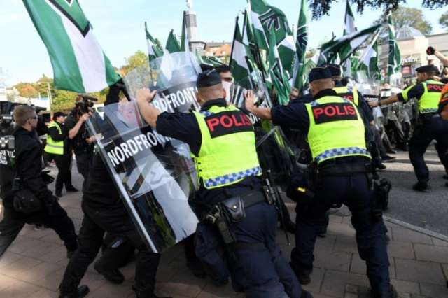 Dozens arrested during neo-Nazi march in Sweden