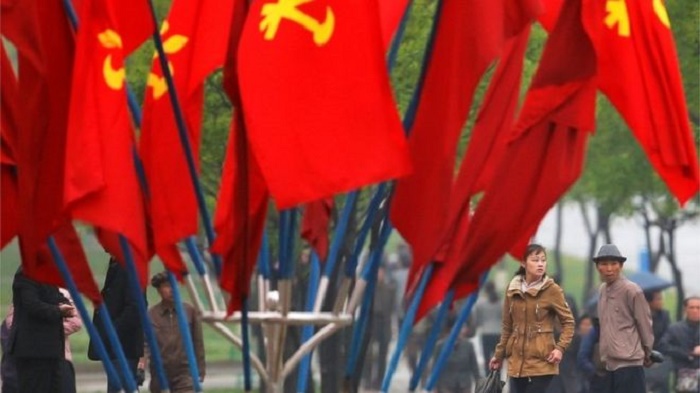 North Korea stages rare political event