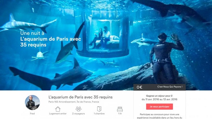 Airbnb propose de passer une nuit au milieu des requins
