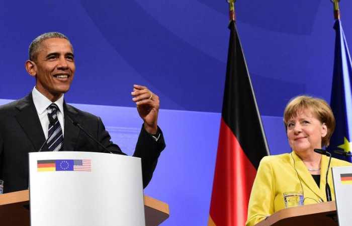 Barack Obama to visit Angela Merkel in Berlin on same day Donald Trump meets Nato leaders in Brussels