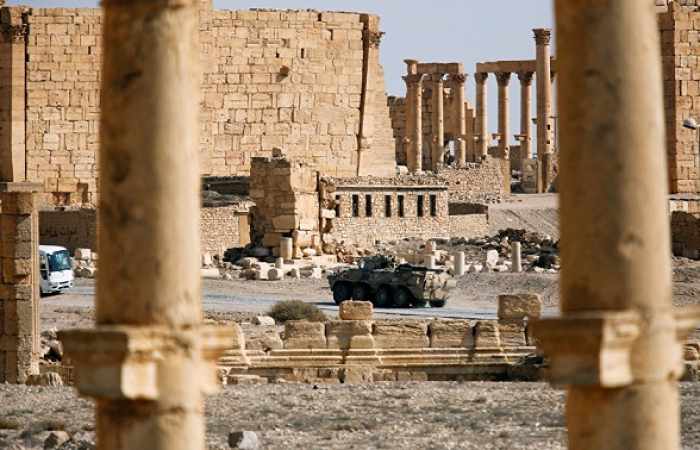 Los resultados del primer día del desminado de Palmira