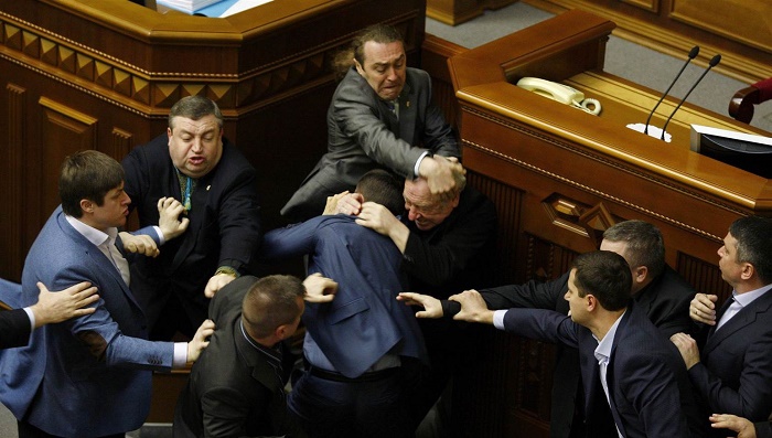 Brawl erupts in Ukrainian parliament - VIDEO