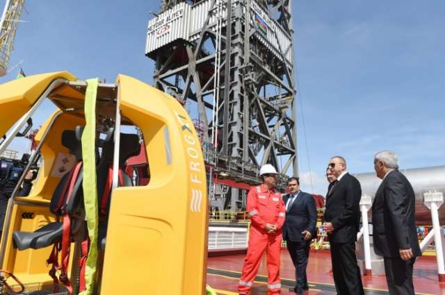 Azerbaijani president attends opening of drilling plant in SOCAR’s base