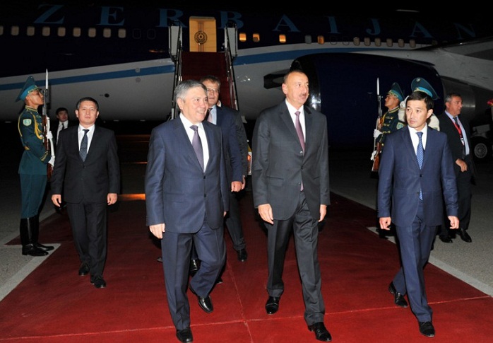 President Ilham Aliyev arrived in Astana for a working visit - PHOTOS