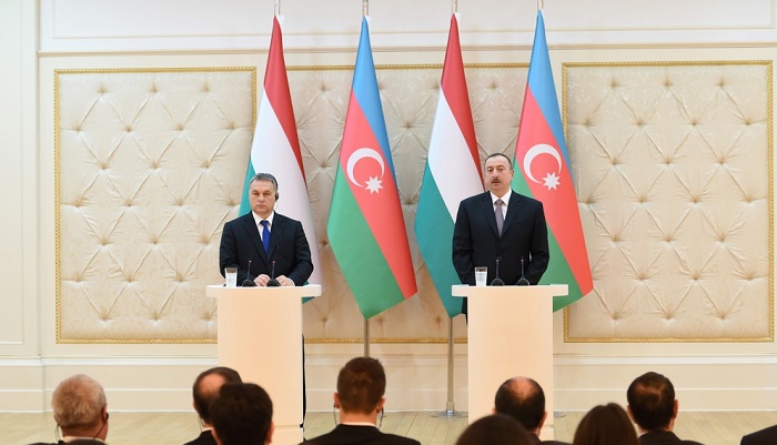 Azerbaijani president, Hungarian PM make press statements