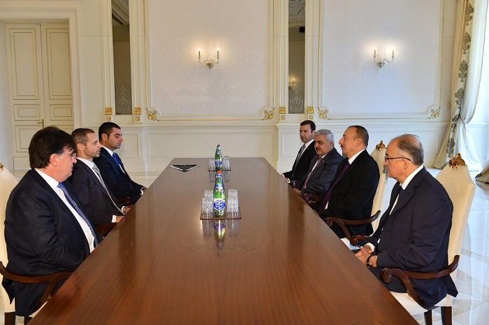 President Ilham Aliyev receives UEFA head
