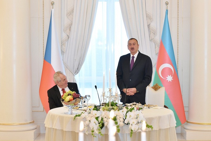 President Aliyev hosted an official reception in honor of Czech President