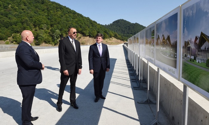 Azerbaijani president views tourism, sport infrastructure projects underway in Gabala