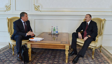 Azerbaijani president receives president of Rosneft