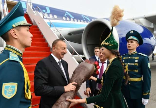 Ilham Aliyev arrives in Kazakhstan for OIC Science and Technology Summit
