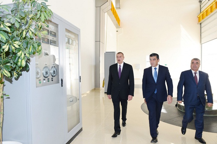 Azerbaijani president attends opening of hydroelectric power station - PHOTOS