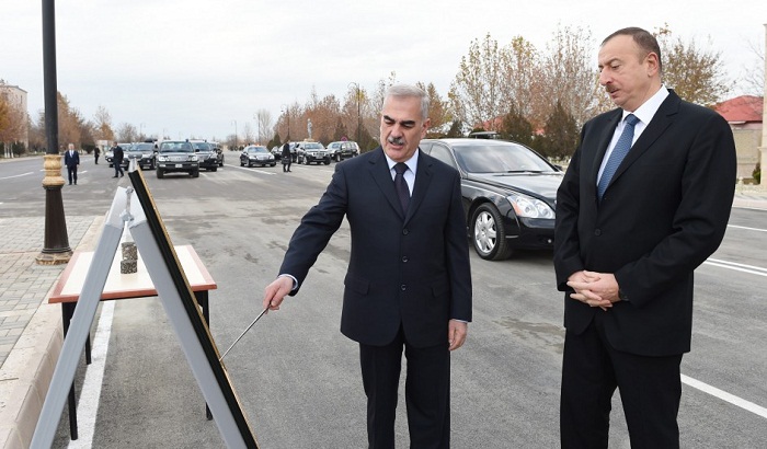 Azerbaijani president attends opening of ring road in Nakhchivan