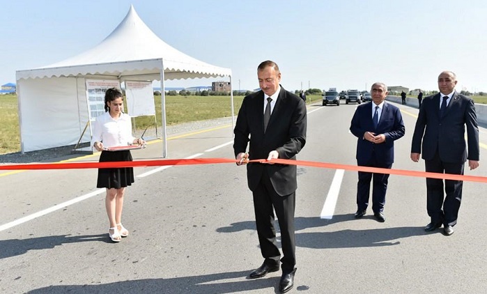 Ilham Aliyev inaugurates Kurdamir-Ujar-Yevlakh-Tartar highway
