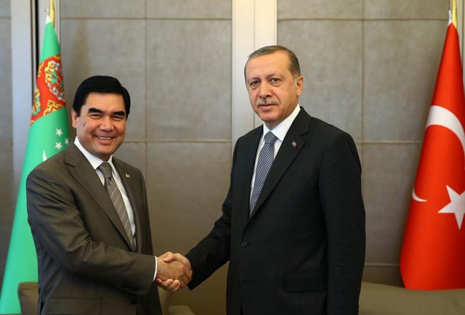 Turkish president meets Turkmenistan`s leader