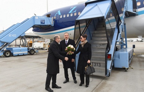 President Ilham Aliyev and his spouse arrived in Germany on a working visit