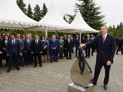 Azerbaijani President Ilham Aliyev attends ceremony of launching drinking water supply to city of Naftalan - PHOTOS