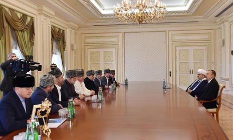 President Ilham Aliyev receives religious figures of the North Caucasus republics of Russia
