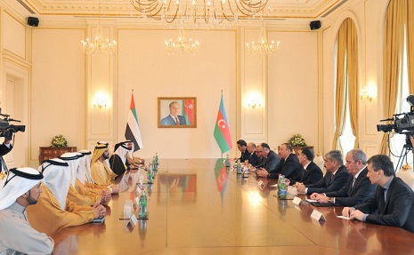 Ilham Aliyev, UAE vice president and PM hold expanded meeting