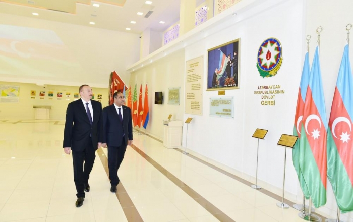 President Aliyev attends opening of Flag Museum in Balakan district