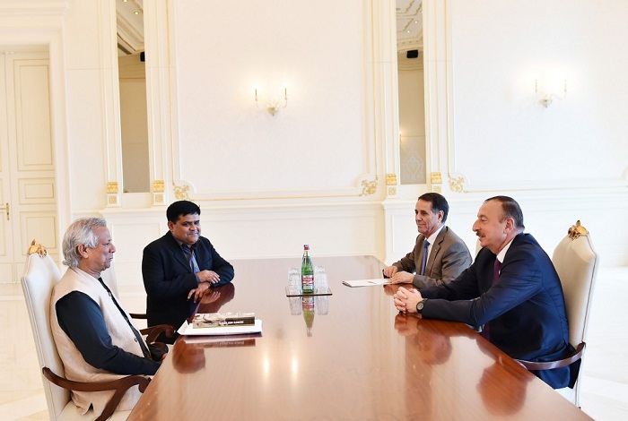 President Aliyev receives Nobel Peace Prize winner Muhammad Yunus 